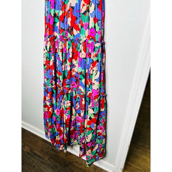 NICHOLAS Multicolored Floral Cotton Silk Blend Flowy Myla Maxi Dress Size US 0 - Picture 9 of 16